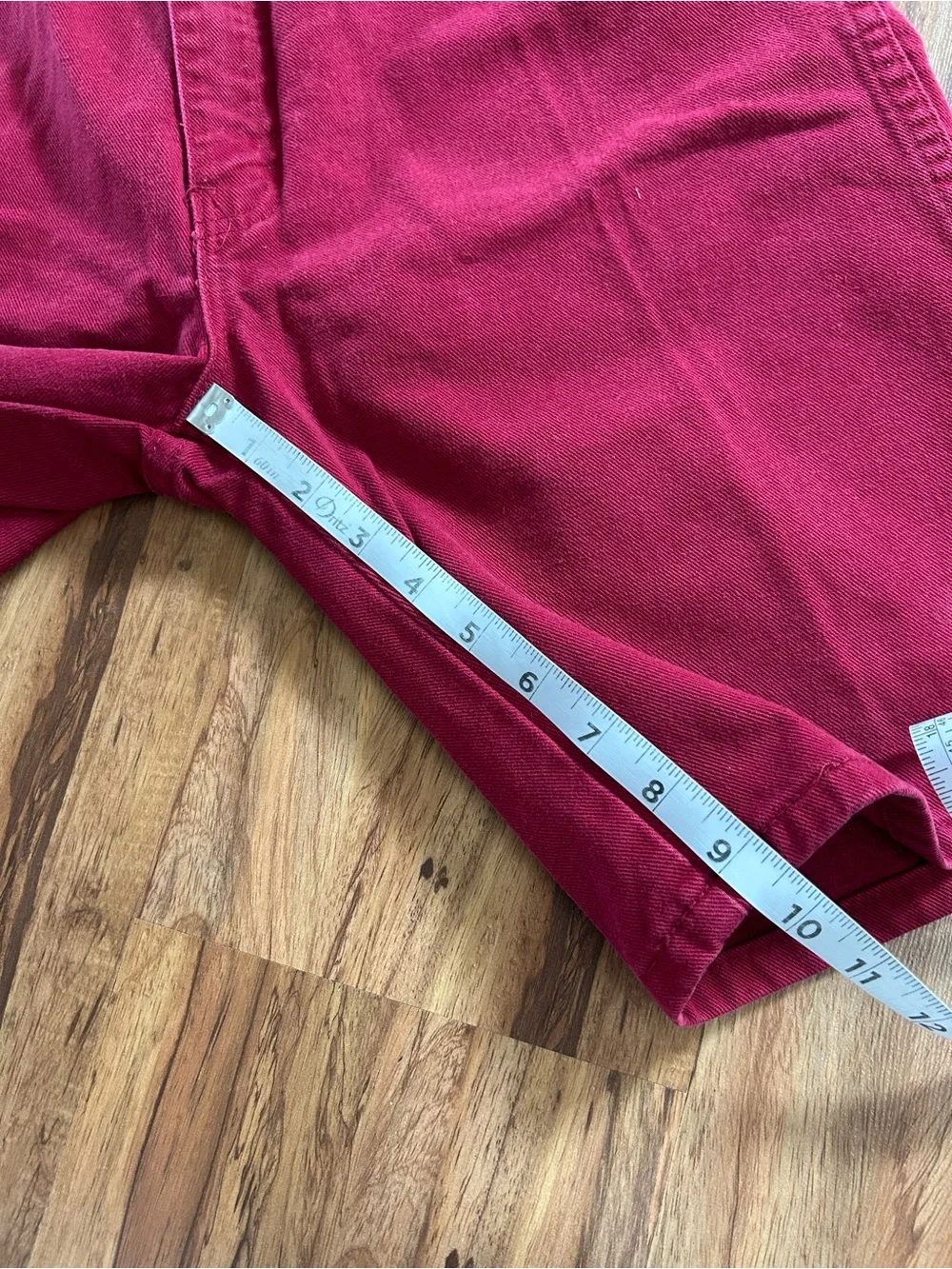 Vintage USA Burgundy Long Baggy Oversized Denim Shorts Women’s Size 31